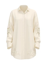 Beachwear Linen Lace-Trim Shirt