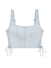 Denim by PINK Side Lace-Up Corset Top