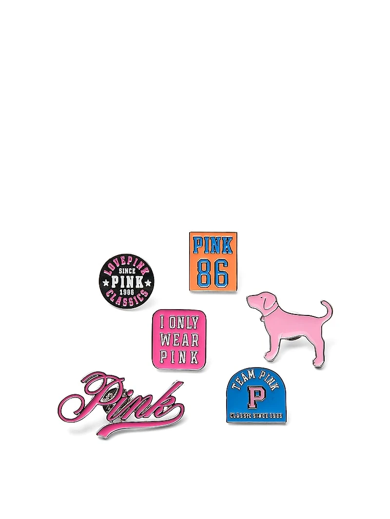 PINK 6-Piece Pin Set