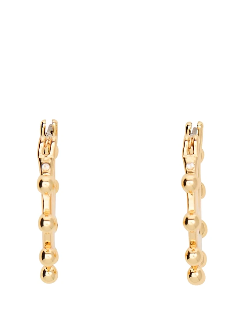 Small Gold Beaded Ball Hoop Earrings