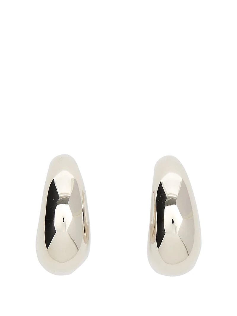 Medium Silver Chubby Hoop Earrings