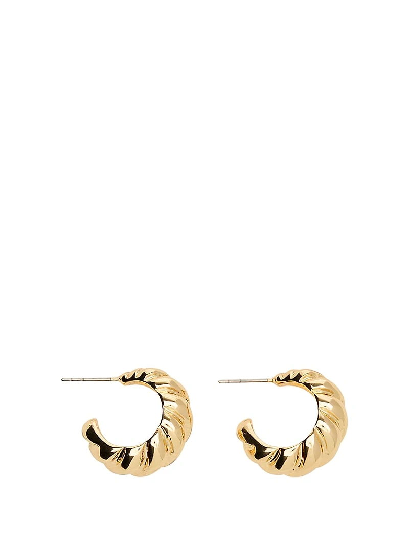 Small Gold Braided Hoop Earrings