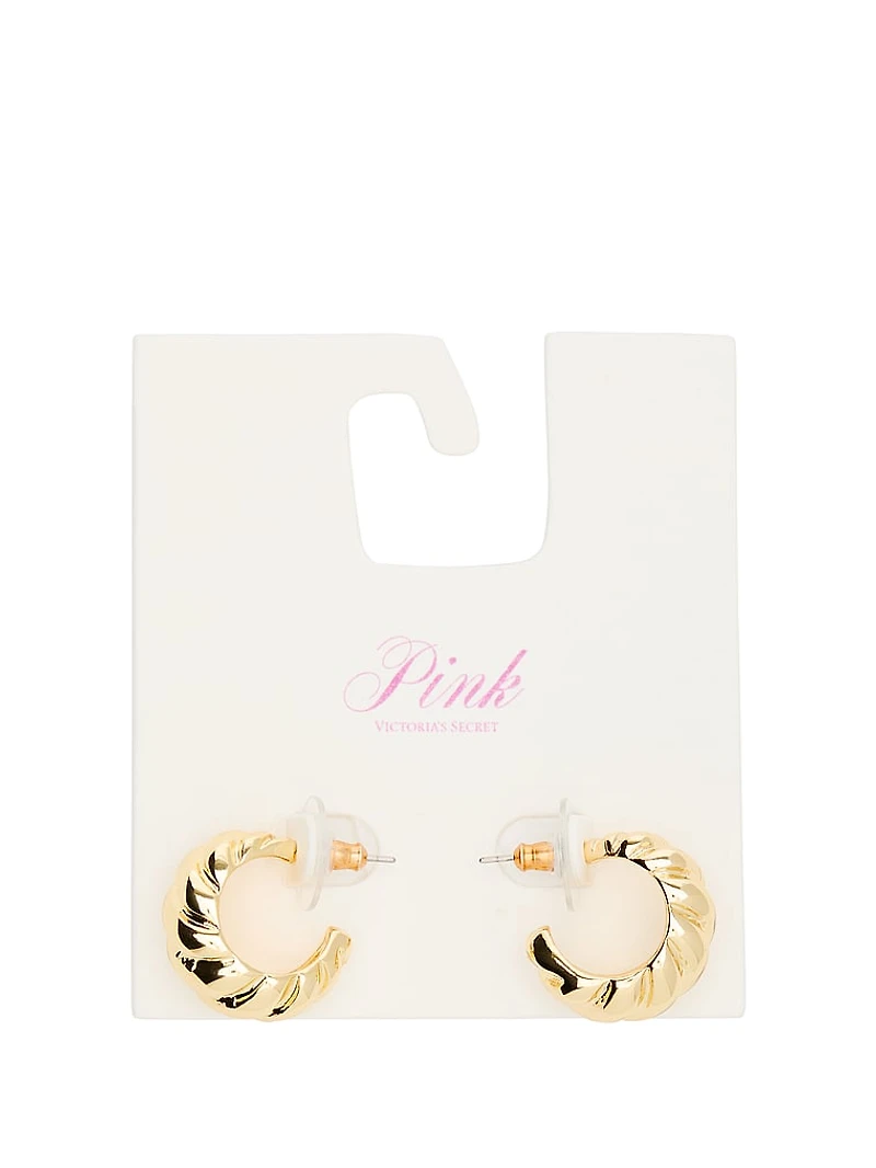 Small Gold Braided Hoop Earrings