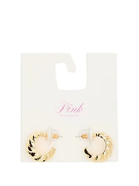 Small Gold Braided Hoop Earrings