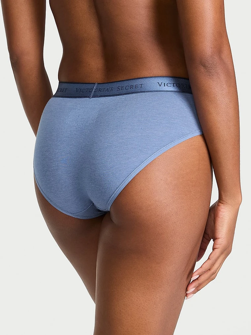 Logo Cotton Shine Patch Hiphugger Panty