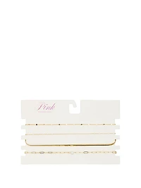 Gold Layered Chain Choker Necklace Set