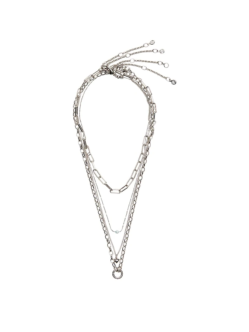 Silver 4-Piece Layered Necklace Set