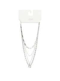 Silver 4-Piece Layered Necklace Set