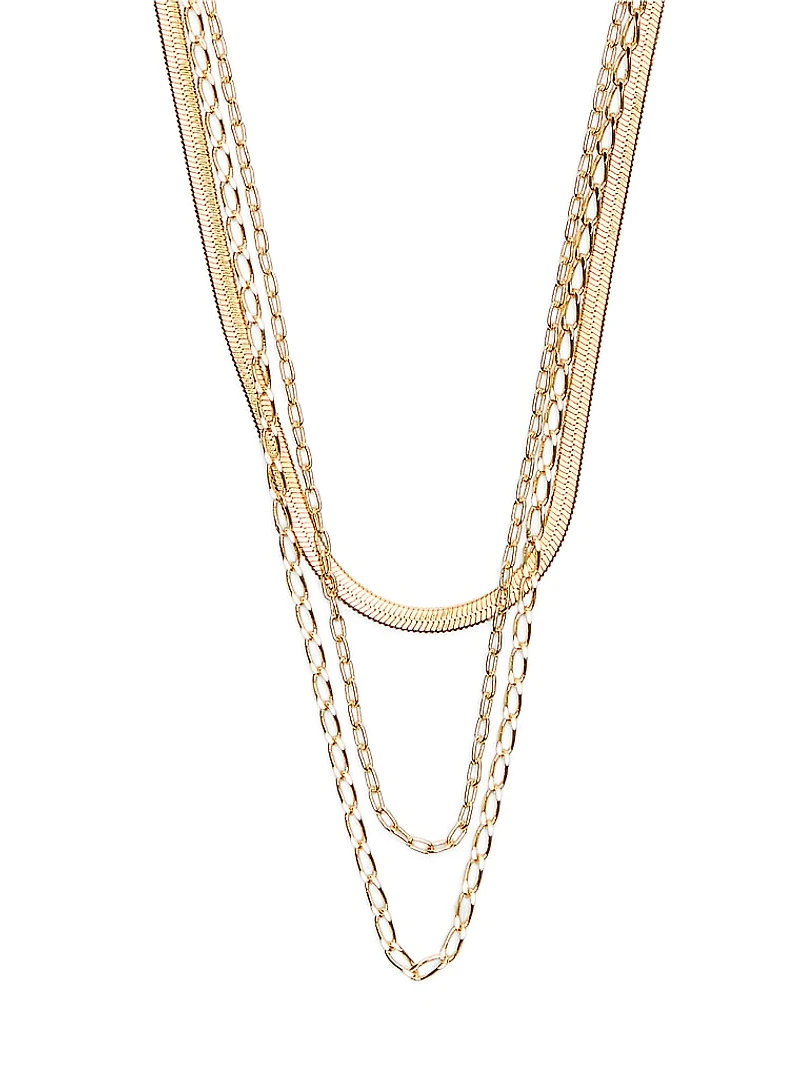 Gold 3-Piece Layered Chain Necklace Set