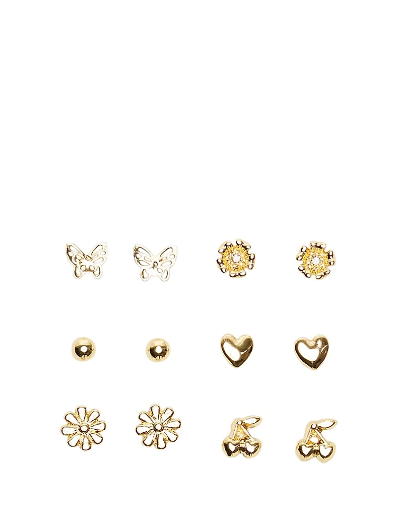 Gold 18-Pack Stud & Hoop Earring Set