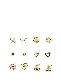 Gold 18-Pack Stud & Hoop Earring Set