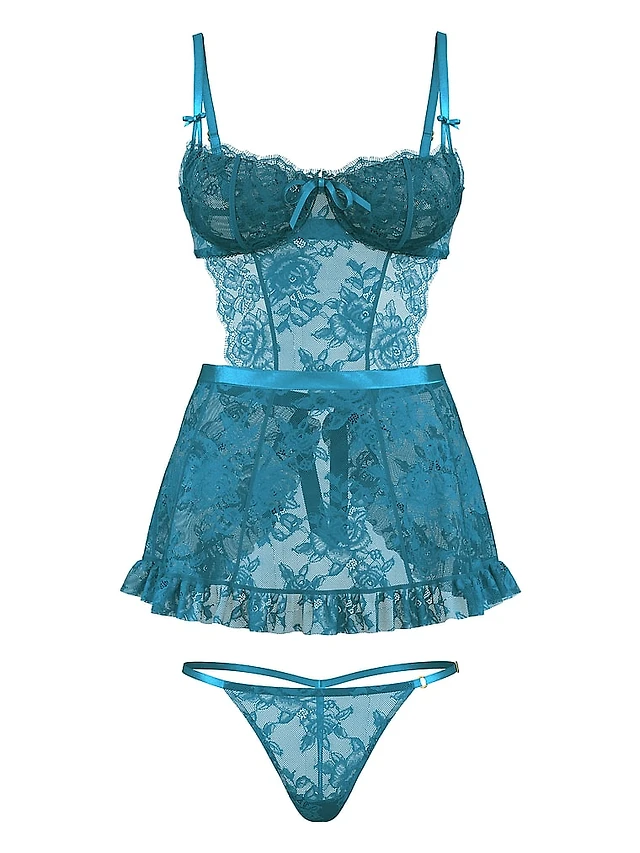 VS Wicked Unlined Rose Lace Apron Set | Liberty Center