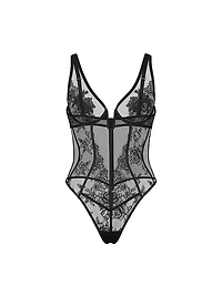 Rose Lace Plunge Teddy