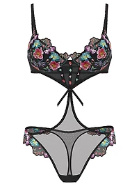 Dark Blossom Lightly Lined Low-Cut Demi Teddy