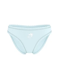Cotton Pointelle Lace-Waist Bikini
