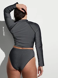 Two-Tone Rib Cropped Rashguard