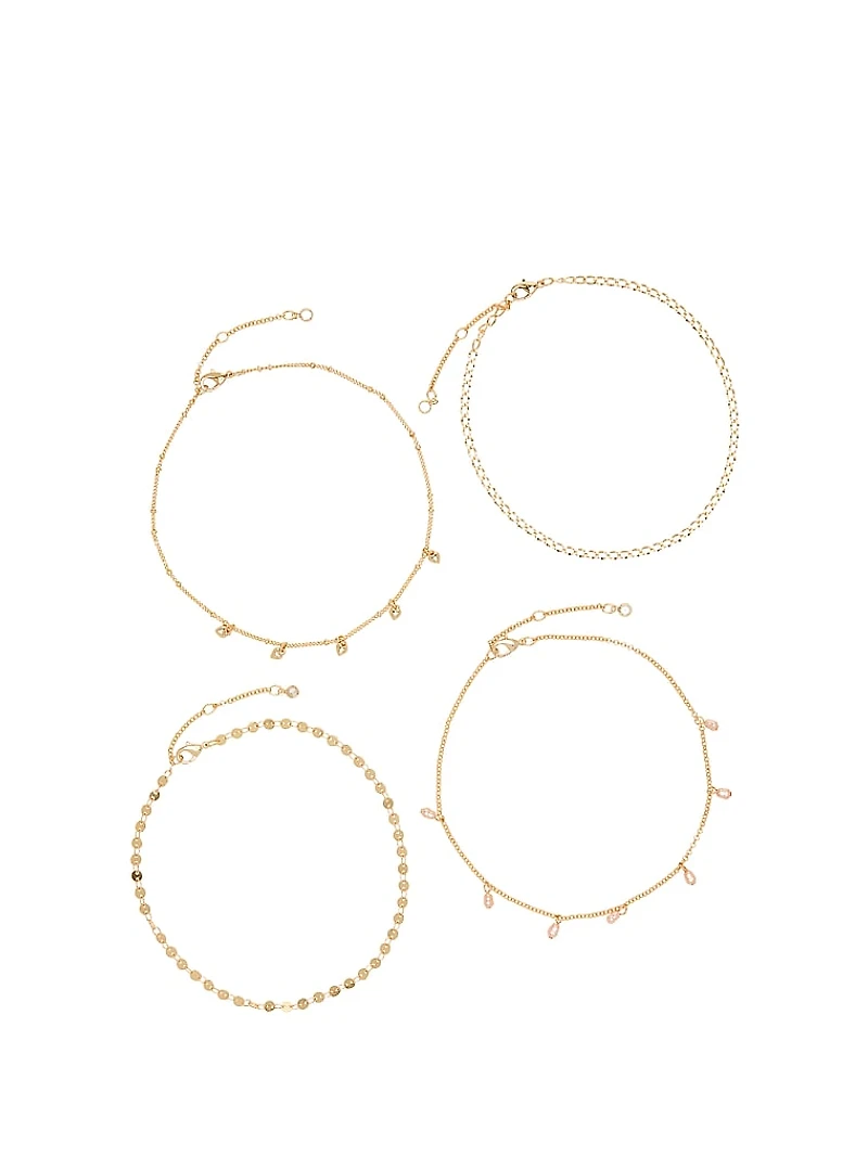 Gold Layered Dainty Choker Necklace Set
