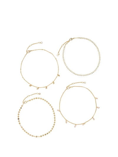 Gold Layered Dainty Choker Necklace Set