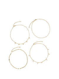 Gold Layered Dainty Choker Necklace Set