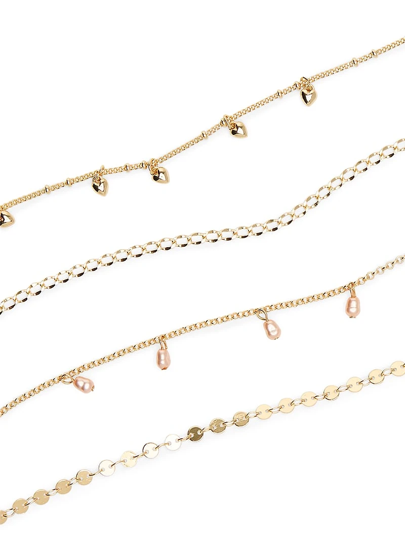Gold Layered Dainty Choker Necklace Set