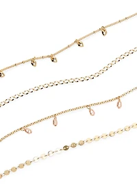 Gold Layered Dainty Choker Necklace Set