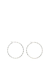Large Silver Thin Hoop Earrings