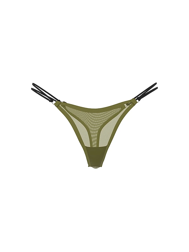 Logo Cotton Shimmer Micro Thong Panty