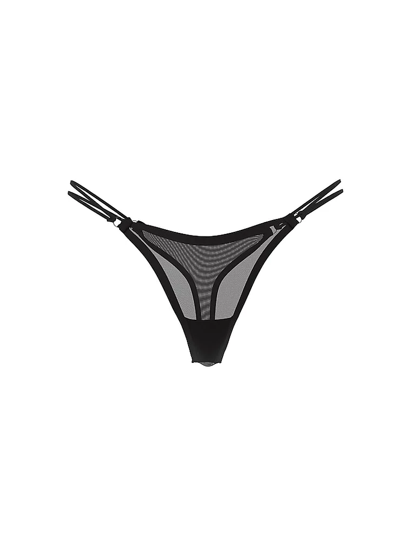 Logo Cotton Shimmer Micro Thong Panty