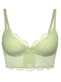 Sexy Tee Daisy Eyelet Wireless Push-Up Bra Top