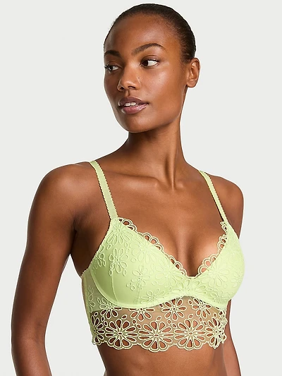 Sexy Tee Daisy Eyelet Wireless Push-Up Bra Top