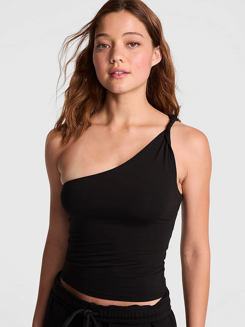 Base Stretch Twisted One-Shoulder Tank Top