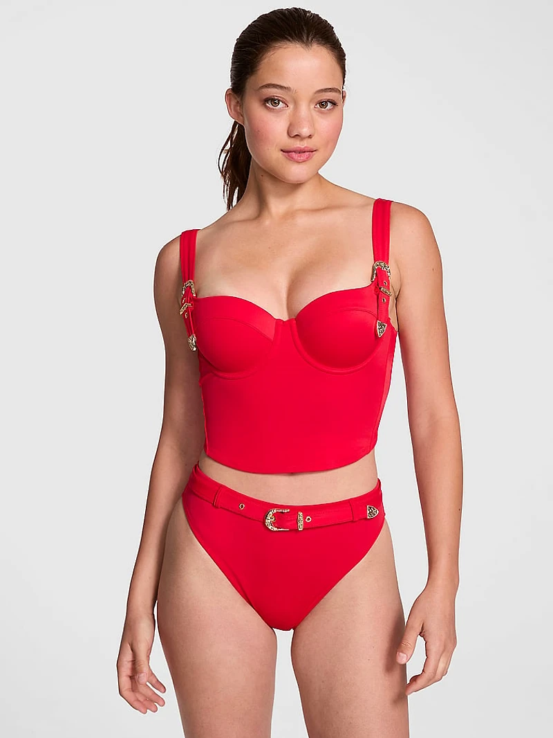 Corset Buckle Bikini Top
