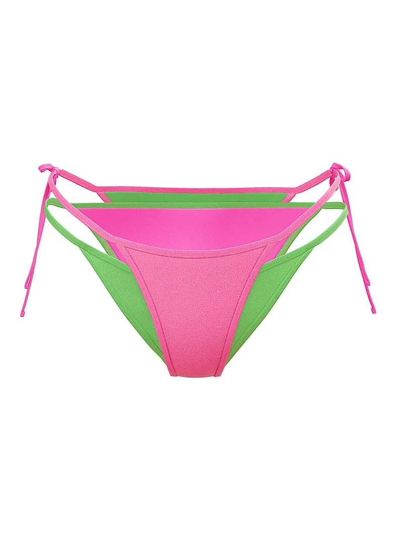 Layered Side-Tie Cheeky Bikini Bottom