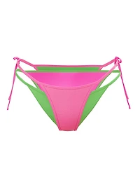 Layered Side-Tie Cheeky Bikini Bottom