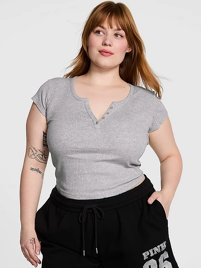 Multi Rib Henley Tee