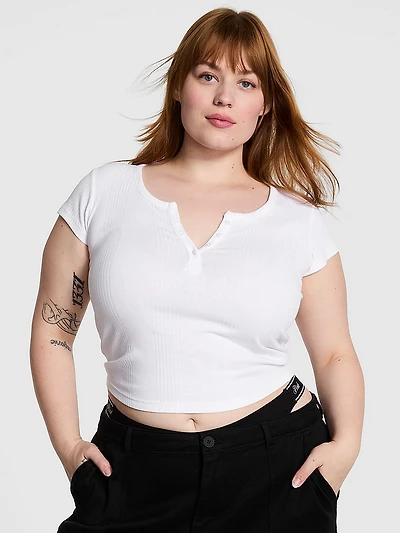 Multi Rib Henley Tee