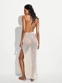 Beachwear Crochet Metallic Plunge Dress