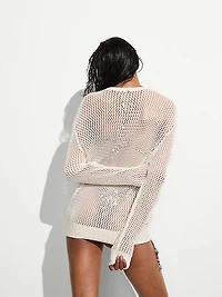 Beachwear Crochet Crewneck Sweater