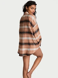 Modal-Cotton Button-Front Sleepshirt