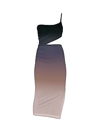 Siren Sunset Ombré One-Shoulder Cut-Out Dress