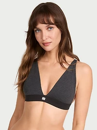 Cotton Logo Hardware Wireless Plunge Bralette