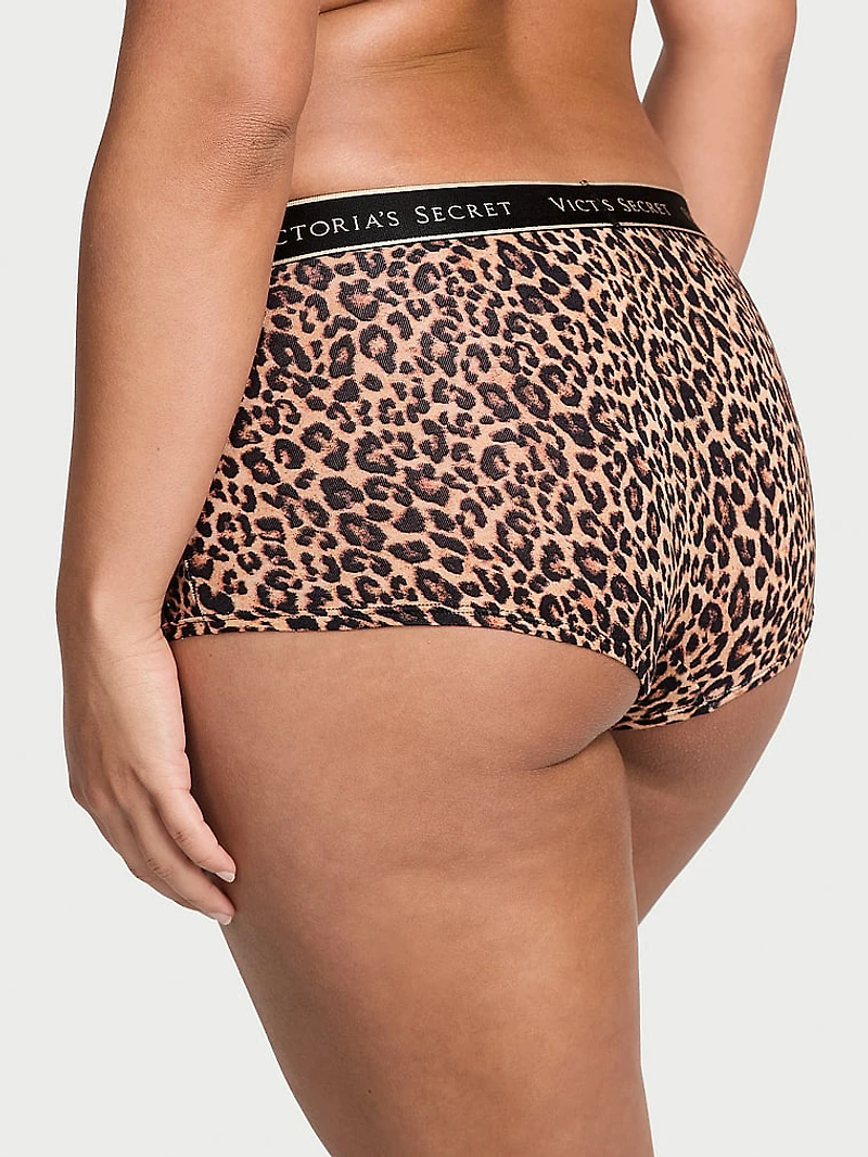 Logo Cotton Shine Patch Boyshort Panty