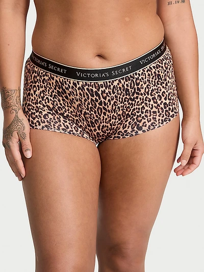 Logo Cotton Shine Patch Boyshort Panty