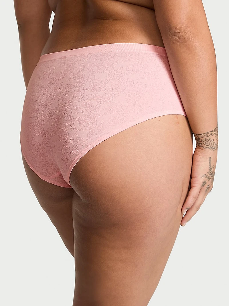 Seamless Lace-Trim Hiphugger Panty