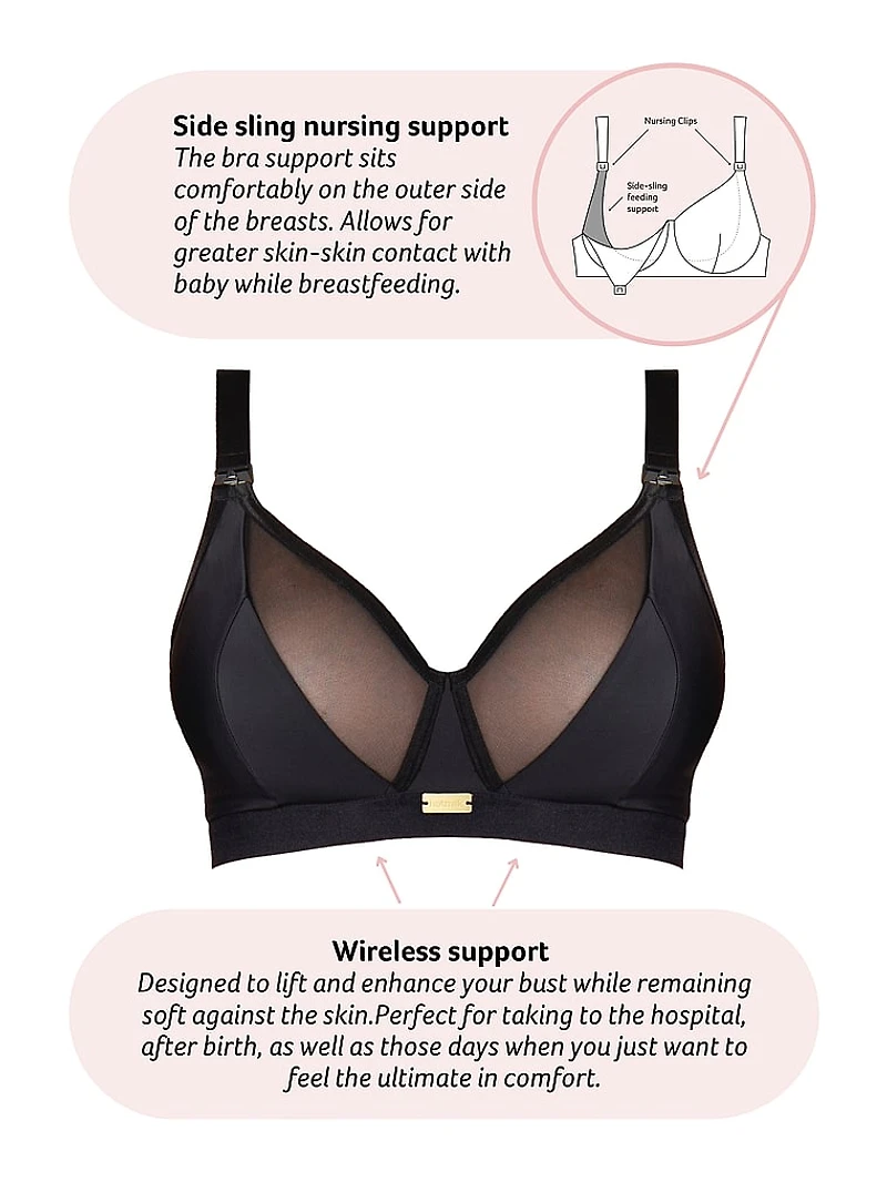 Flawless Full Cup Plunge Wirefree Nursing Bra