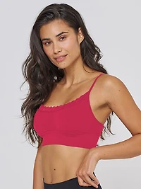 Lace-Trim Scoop Neck Bralette