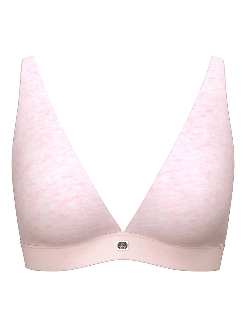 Cotton Logo Hardware Wireless Plunge Bralette