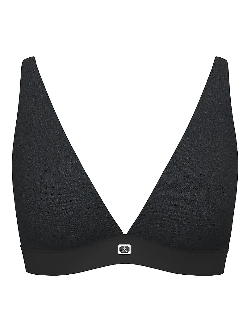 Cotton Logo Hardware Wireless Plunge Bralette