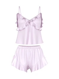 Silky Flutter Ruffled Cami & Shorts Set