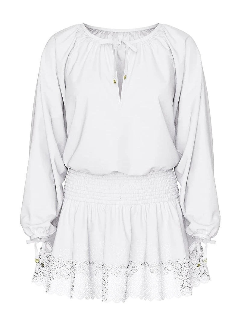 Beachwear Linen Lace-Trim Dress